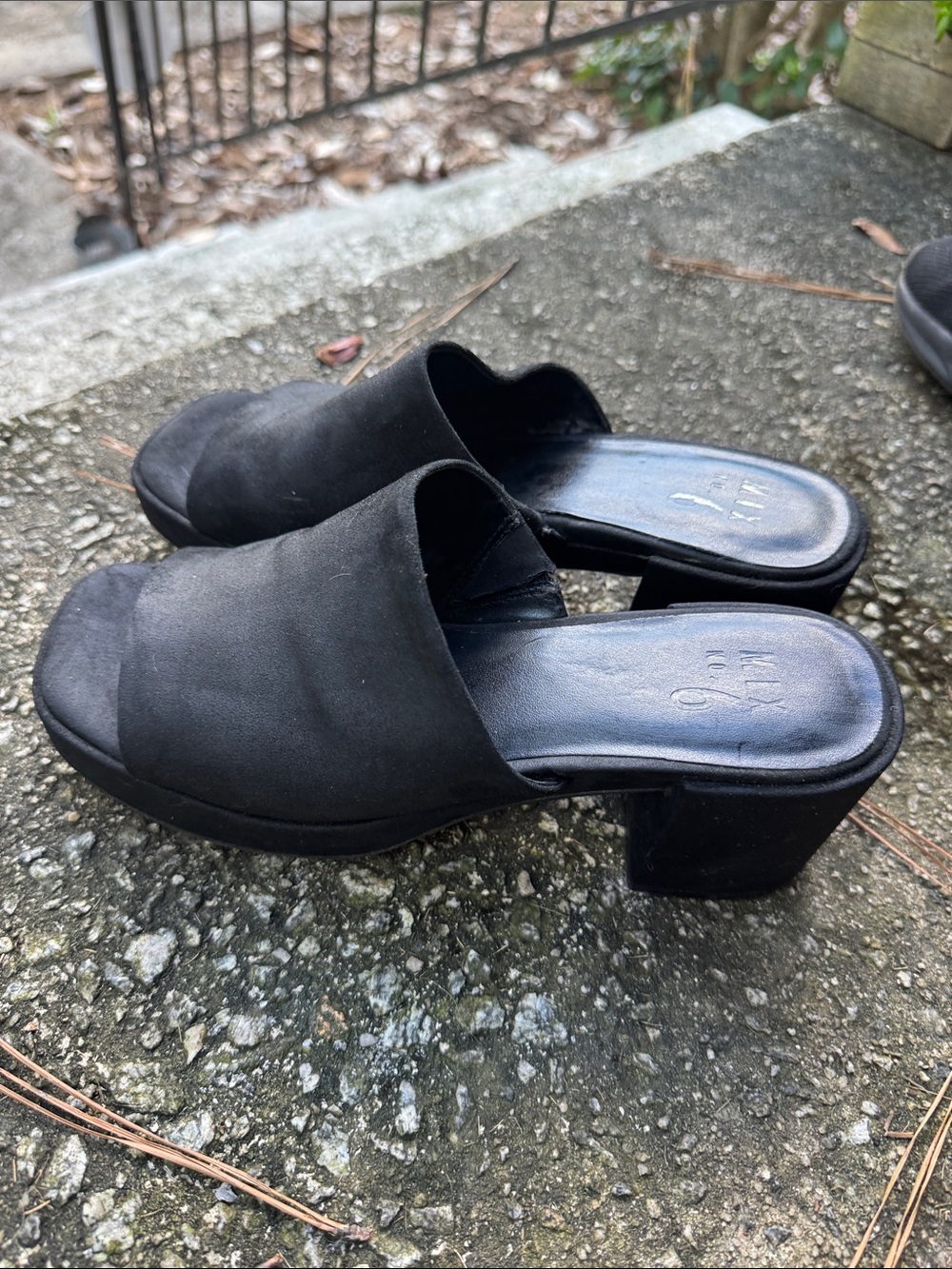 Black Women's Slide Block Heel Mule - Unbranded